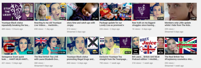 An image showing Laura Elizabeth Dos Santos' Youtube channel.