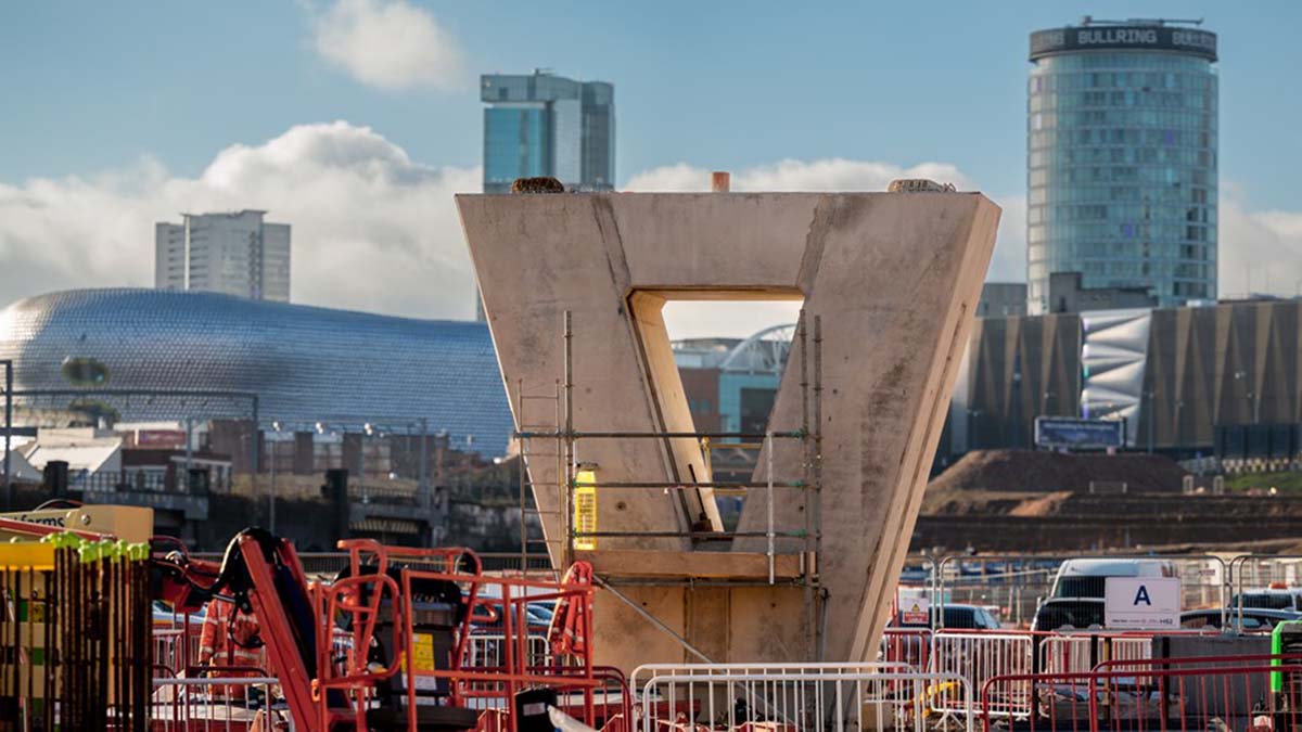 The newly-constructed HS2 pier in Birmingham