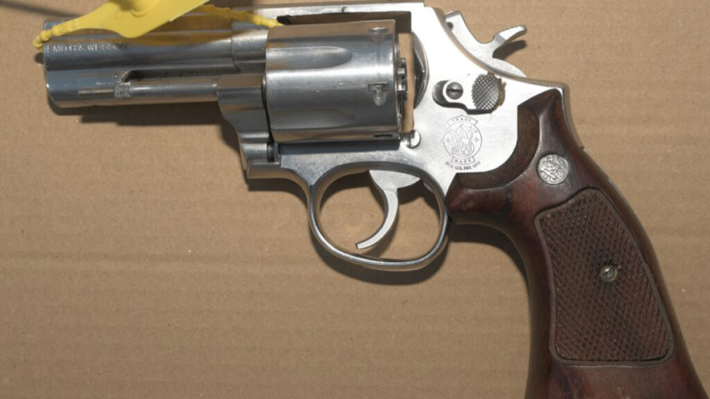 One of the handguns found by police