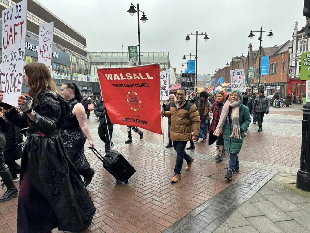 Protesters marched through Walsall