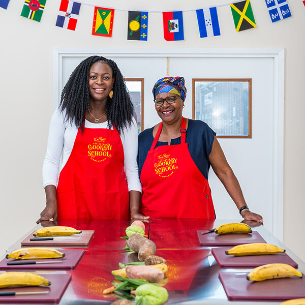 Lee Sylvester, left, and Monica Cudjoe, of Tan Rosie Caribbean Cookery School.