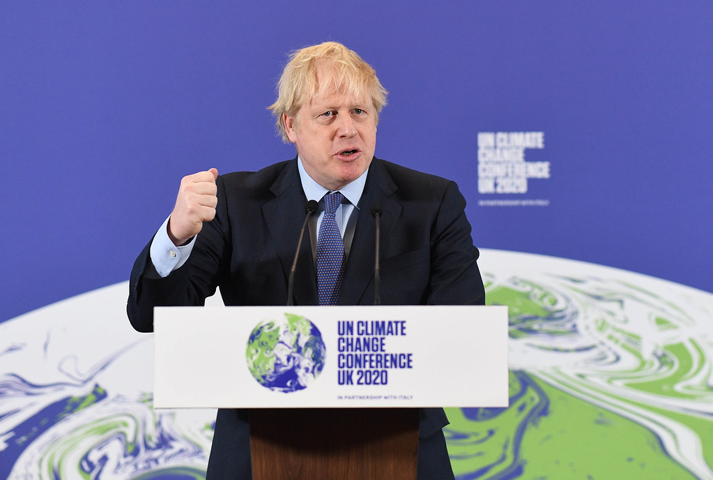 Prime Minister of the UK Boris Johnson at the COP26 conference 