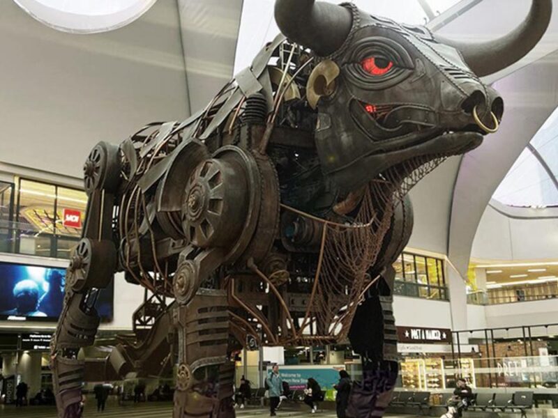 An artist's impression of how the bull will look at Birmingham New Street Station
