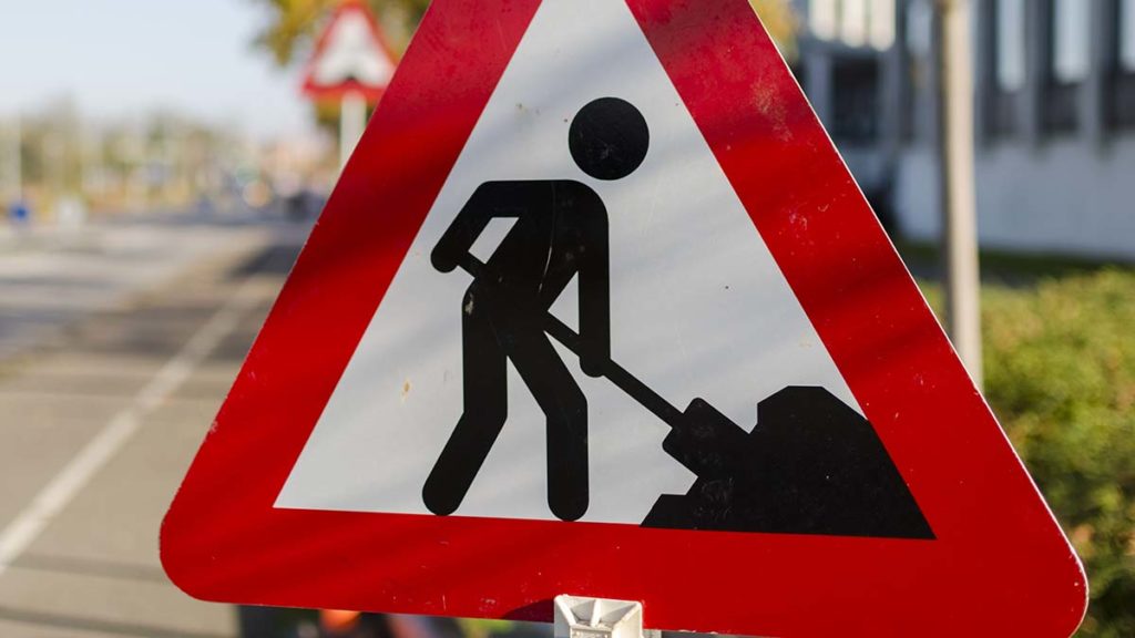 Roadworks sign