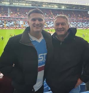 Simon Ruscoe (right) and  his son Alex at Villa Park